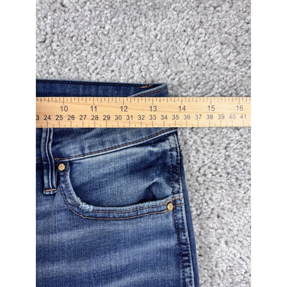 White House Black Market The Slim Crop High Rise Beaded‎ Hem Jeans Blue Womens 2